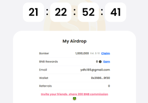 速度领100万BONKERkt,价值10刀，只需输入bsc链收款地址和你的邮箱就可领取！-零撸矿吧